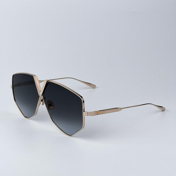 Valentino Men BRAND NEW Sunglasses Titanium Gold Oversized Aviator V - HEXAGON - Picture 1 of 12